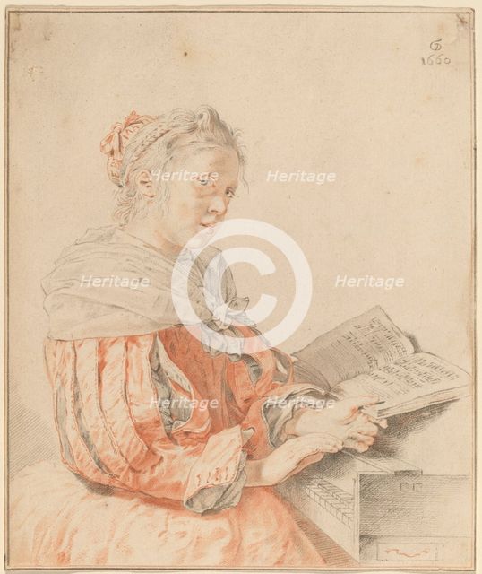 Young Girl at the Keyboard, 1767. Creator: Johannes Kornlein.