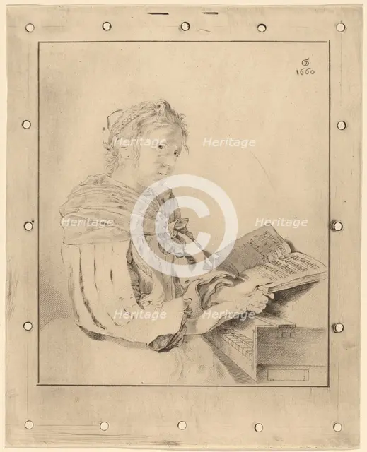Young Girl at the Keyboard, 1767. Creator: Johannes Kornlein.