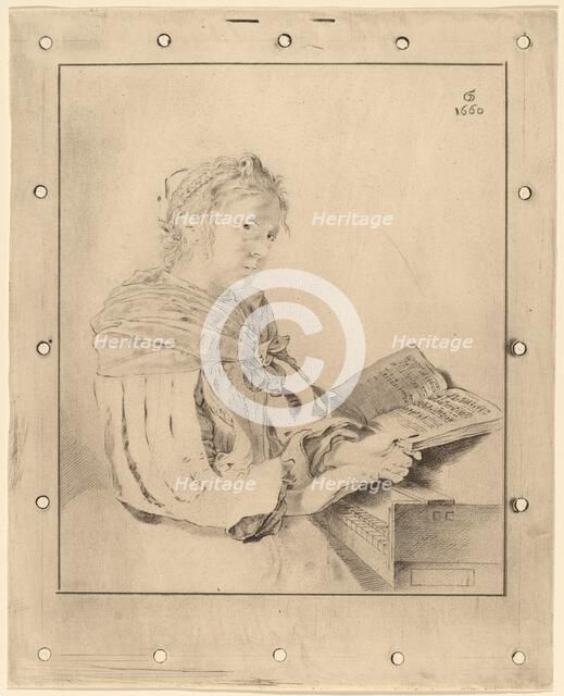 Young Girl at the Keyboard, 1767. Creator: Johannes Kornlein.