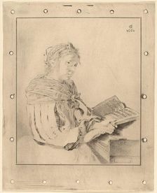 Young Girl at the Keyboard, 1767. Creator: Johannes Kornlein