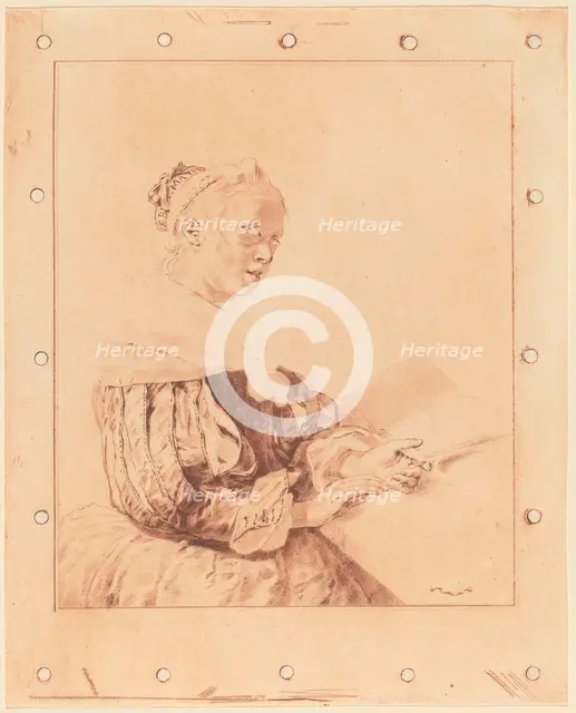 Young Girl at the Keyboard, 1767. Creator: Johannes Kornlein.