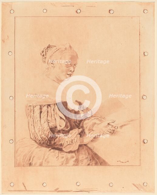 Young Girl at the Keyboard, 1767. Creator: Johannes Kornlein.