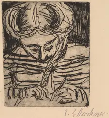 Young Girl Drawing, 1906. Creator: Ernst Kirchner