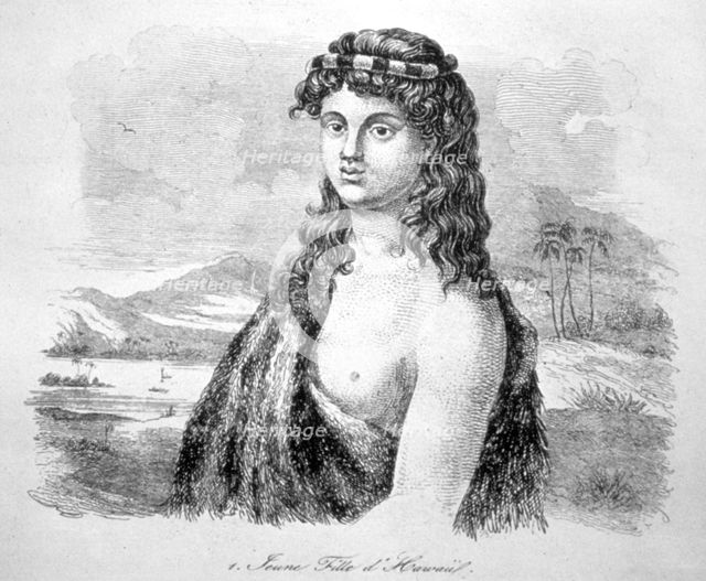 Young girl from the island of Hawaii, c1824.  Artist: William Dampier