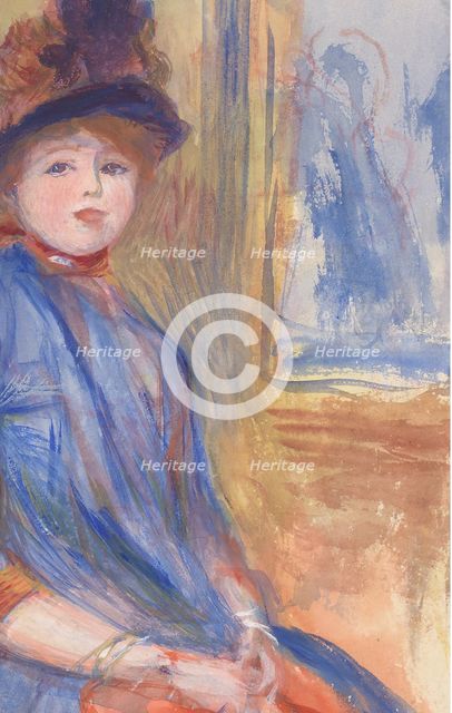 Young Girl in a Blue Dress, ca. 1890. Creator: Pierre-Auguste Renoir.