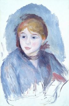 Young girl in blue c1882. Creator: Pierre-Auguste Renoir
