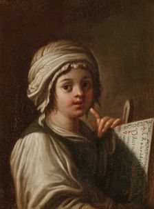 Young girl learning the alphabet, End of the 16th - Early 17th century. Creator: Schedone (Schidone), Bartolomeo (1570-1615)