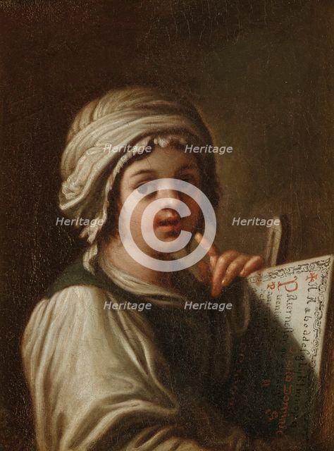 Young girl learning the alphabet, End of the 16th - Early 17th century. Creator: Schedone (Schidone), Bartolomeo (1570-1615).