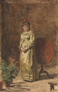 Young Girl Meditating, 1877. Creator: Thomas Eakins
