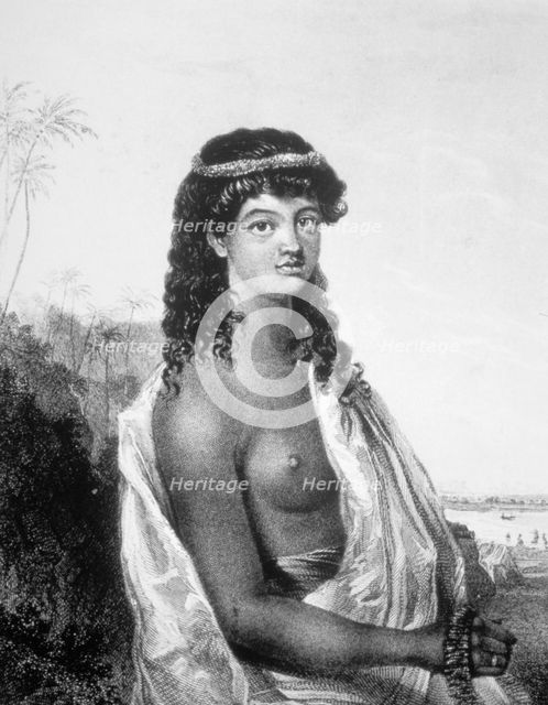 Young girl of the Sandwich Isles (Hawaii), c1826. Artist: William Dampier