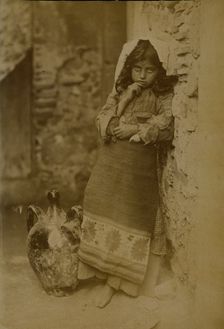 Young girl, probably Taormina, Sicily, c1890s. Creator: Count Wilhelm von Gloeden