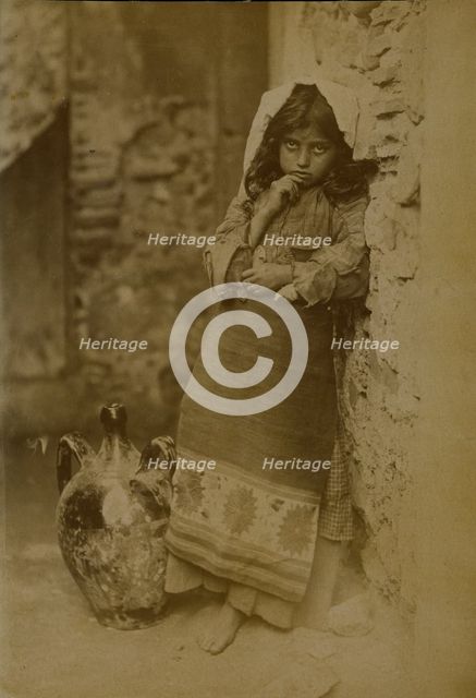 Young girl, probably Taormina, Sicily, c1890s. Creator: Count Wilhelm von Gloeden.