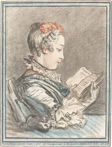 Young Girl Reading "Héloise and Abélard", 1770. Creator: Gilles Demarteau