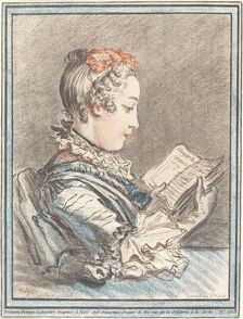 Young Girl Reading "Héloise and Abélard", 1770. Creator: Gilles Demarteau