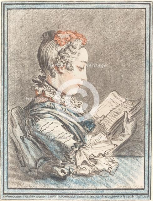 Young Girl Reading "Héloise and Abélard", 1770. Creator: Gilles Demarteau.
