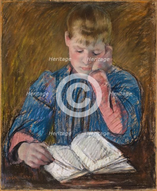 Young Girl Reading (Jeune Fille Lisant), c. 1894. Creator: Mary Cassatt.