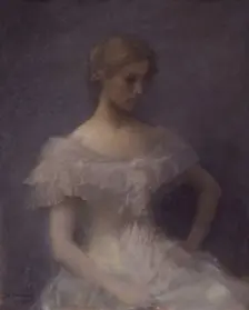Young Girl Seated, 1896. Creator: Thomas W Dewing