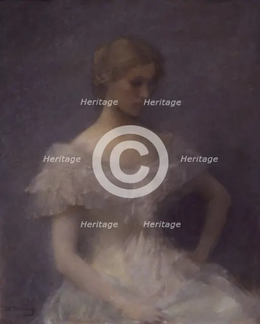 Young Girl Seated, 1896. Creator: Thomas W Dewing.