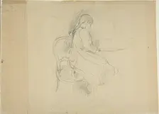 Young Girl Seated at a Table, n.d. Creator: Berthe Morisot