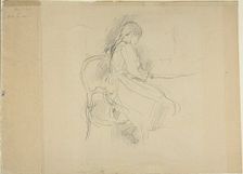 Young Girl Seated at a Table, n.d. Creator: Berthe Morisot