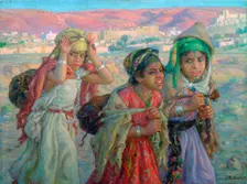 Young Girls Carrying Water c1881-1926. Artist: Etienne Dinet