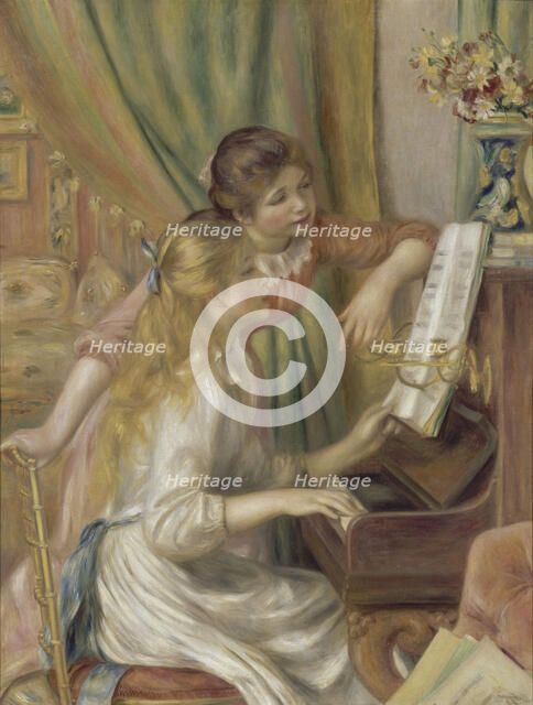Young Girls at the Piano, 1892. Artist: Renoir, Pierre Auguste (1841-1919)