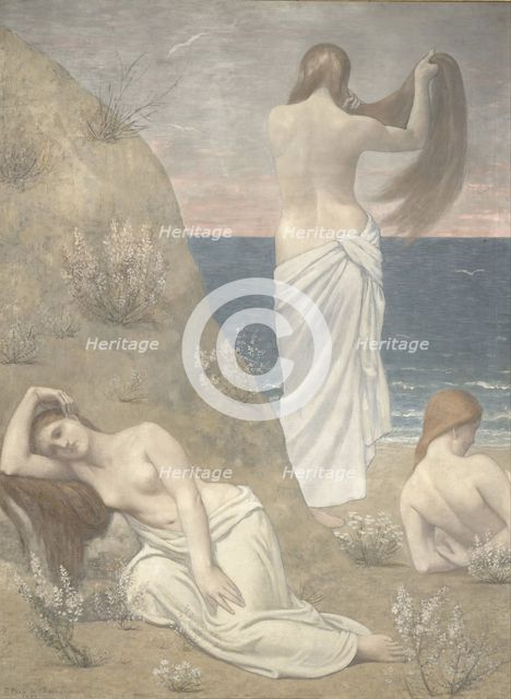 Young Girls by the Seaside, 1887. Artist: Puvis de Chavannes, Pierre Cécil (1824-1898)