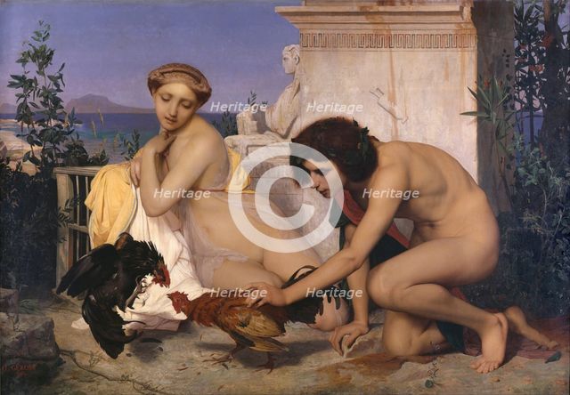 Young Greeks Attending a Cock Fight (The Cock Fight), 1846. Artist: Gerôme, Jean-Léon (1824-1904)