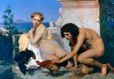 Young Greeks Encouraging Cocks to Fight 1846. Artist: Jean-Leon Gerome
