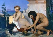Young Greeks Encouraging Cocks to Fight 1846. Artist: Jean-Leon Gerome