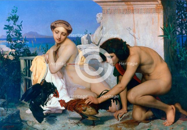 'Young Greeks Encouraging Cocks to Fight', 1846. Artist: Jean-Leon Gerome