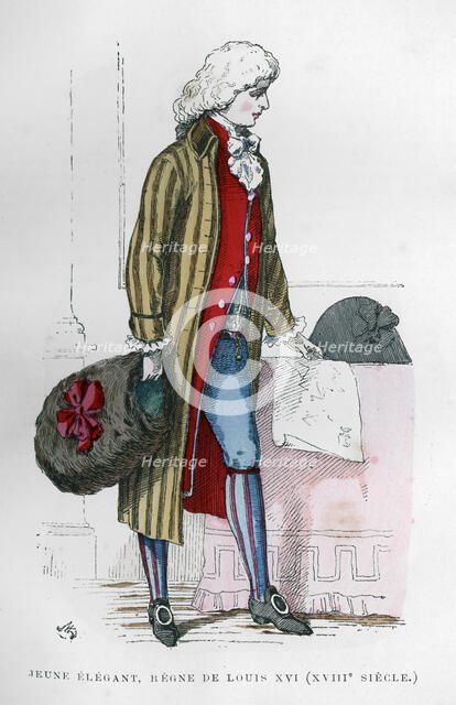 Young dandy in costume of the reign of Louis XVI, 18th century (1882-1884). Artist: Unknown