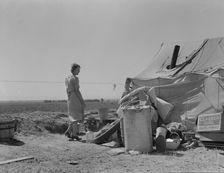 Young family just arrived from Arkansas camped along the road, Imperial Valley, California, 1937. Creator: Dorothea Lange