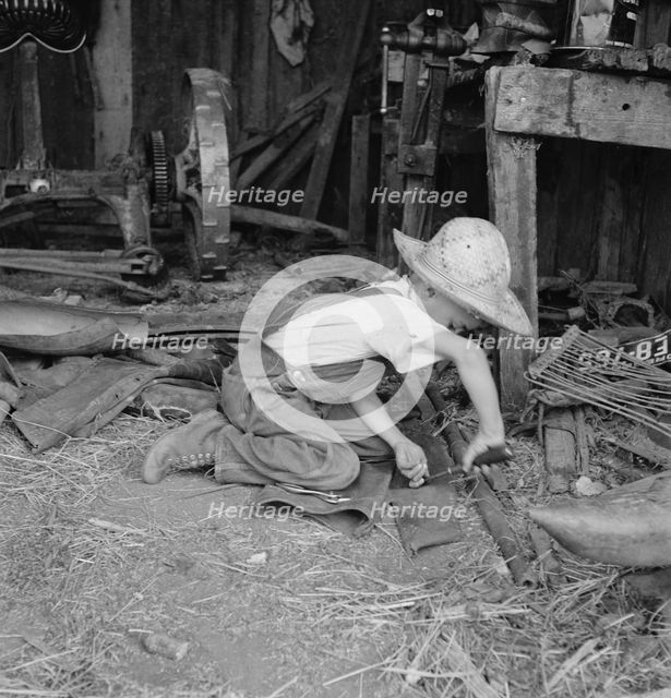 Young farm boy, near Medford, Jackson County, Oregon, 1939. Creator: Dorothea Lange.