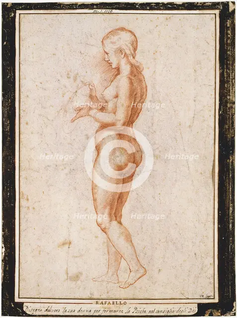 Young female figure in profile, ca 1517. Creator: Raphael (Raffaello Sanzio da Urbino), (Workshop)  .