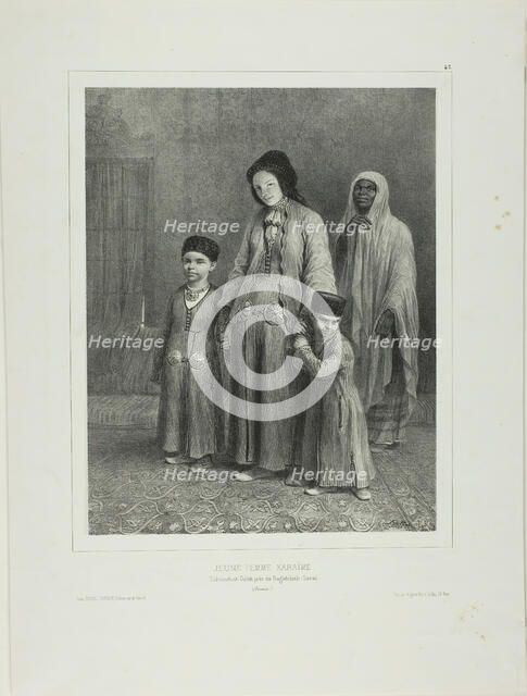 Young Karaïme Woman, Tchioufout-Galech Near Baghtcheh-Saraï, Crimea, 1840. Creator: Auguste Raffet.