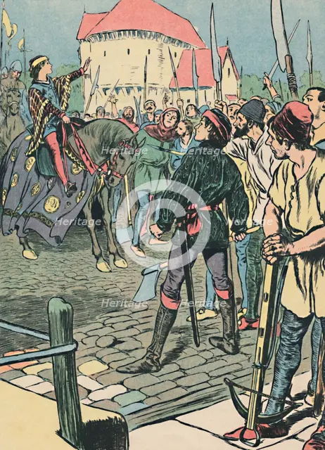 'Young King Richard Quells the Rebellion', c1907. Artist: Unknown.