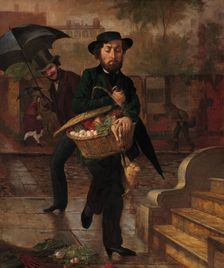 Young Husband: First Marketing, 1854. Creator: Lilly Martin Spencer