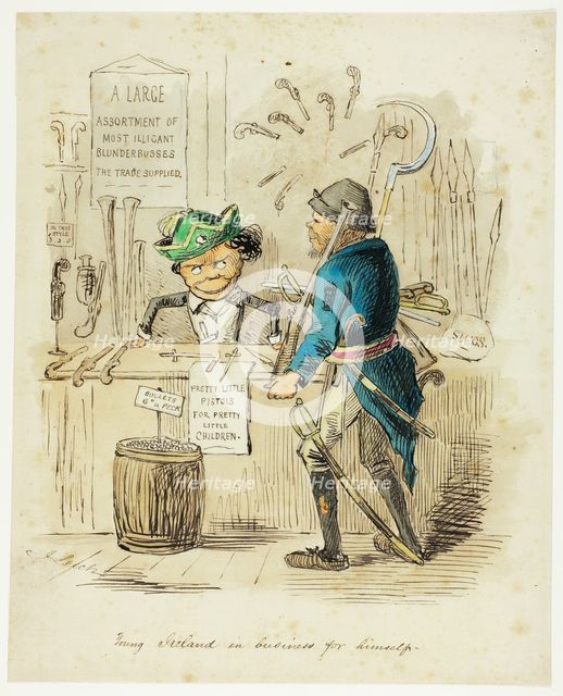 Young Ireland in Business for Himself, 1850/59. Creator: John Leech.