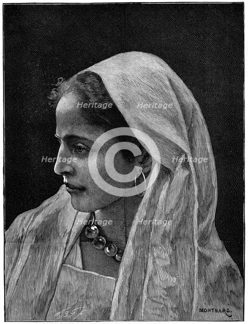 Young Jewish woman of Cairo, Egypt, 1882. Creator: George Montbard.