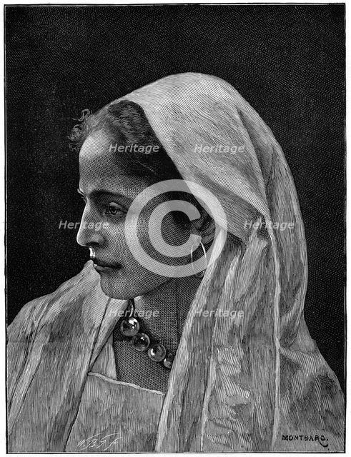 Young Jewish woman of Cairo, Egypt, 1882. Creator: George Montbard.
