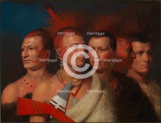 Young Omahaw, War Eagle, Little Missouri, and Pawnees, 1821. Creator: Charles Bird King.