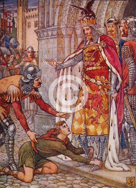 'Young Owen Appeals to the King', 1911.  Artist: Walter Crane.