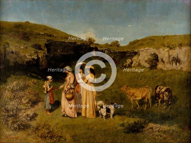 Young Ladies of the Village, 1851-52. Creator: Gustave Courbet.