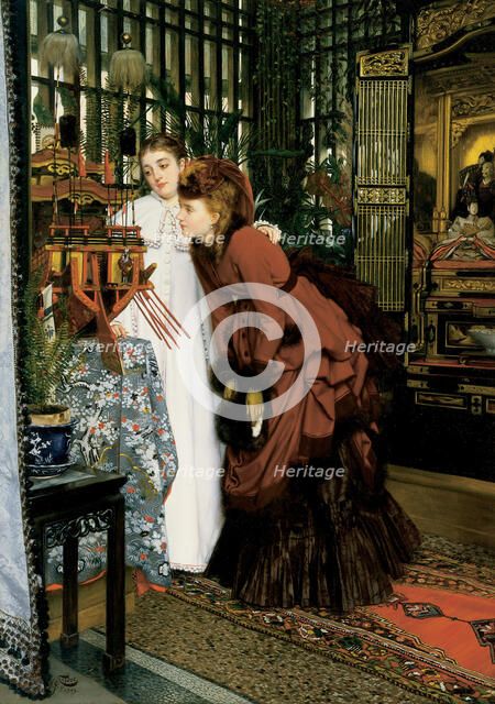 Young Ladies Looking at Japanese Objects, 1869.