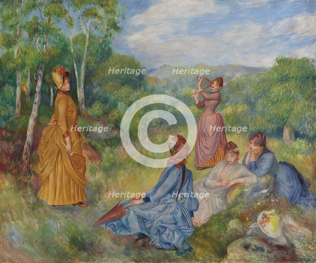 Young Ladies Playing Badminton, ca 1887. Artist: Renoir, Pierre Auguste (1841-1919)