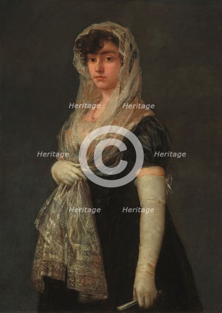 Young Lady Wearing a Mantilla and Basquina, c. 1800/1805. Creator: Francisco Goya.