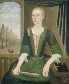 Young Lady with a Fan, 1737. Creator: Pieter Vanderlyn
