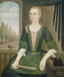 Young Lady with a Fan, 1737. Creator: Pieter Vanderlyn