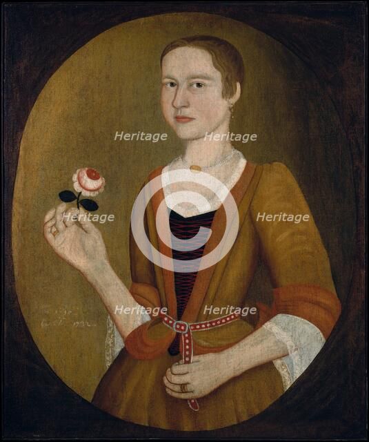 Young Lady with a Rose, 1732. Creator: Pieter Vanderlyn.